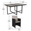 Flash Furniture 7 Piece Gray/Black Modular Patio Set & Cushions TW-3WBE00-GY-GG